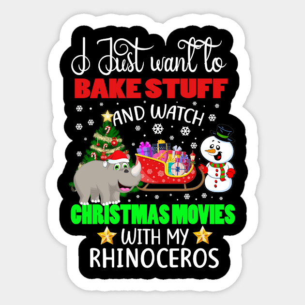 Bake Stuff And Watch Christmas Movies With My Rhinoceros Sticker by AdrianBalatee